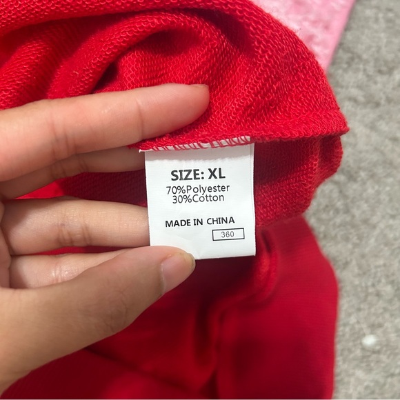 Red Santa Claus Sweater Top Oversized Long Sleeved - Picture 5 of 9